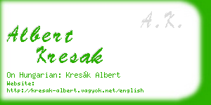 albert kresak business card